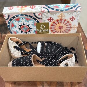Kanna lace up Espadrille Shoes NWT
